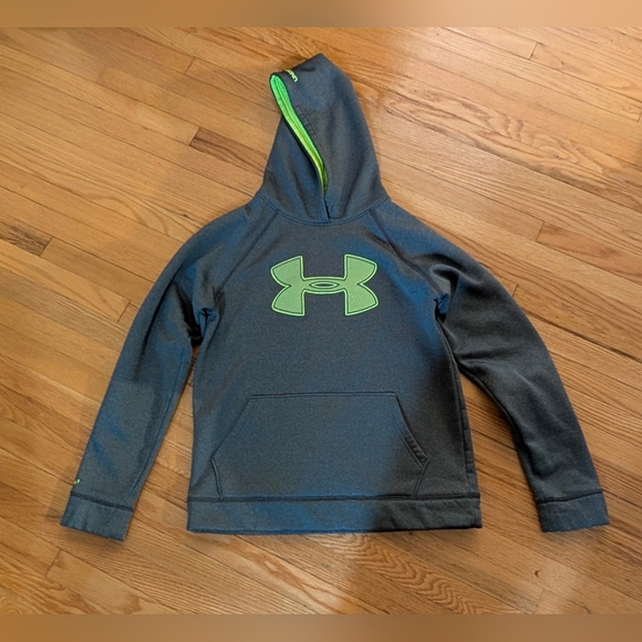Under Armour Gray and Green Sweatshirt Hoodie - Picture 1 of 3